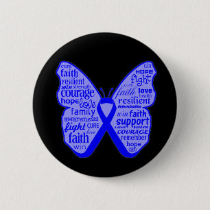 Huntington Disease Butterfly Ribbon 2 Inch Round Button