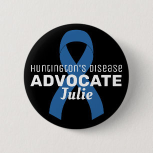 Huntington's Disease Advocate Ribbon Black Button