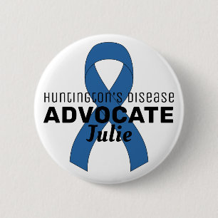 Huntington's Disease Advocate Ribbon White Button