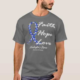 Huntingtons Disease Awareness Faith Hope Love In T T-Shirt