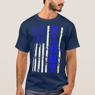 Huntingtons Disease Awareness Fight American Flag  T-Shirt