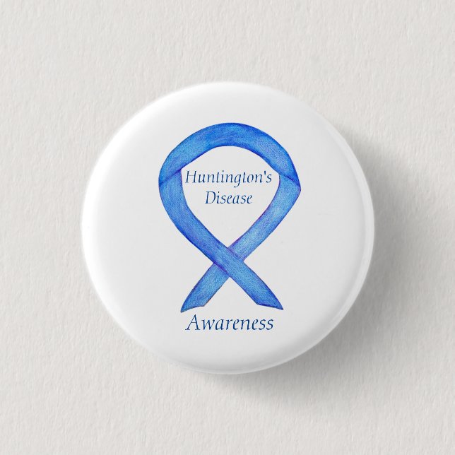 Huntington's Disease Awareness Ribbon Custom Pin (Front)