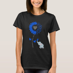 Huntingtons Disease Awareness Sunflower Elephant B T-Shirt