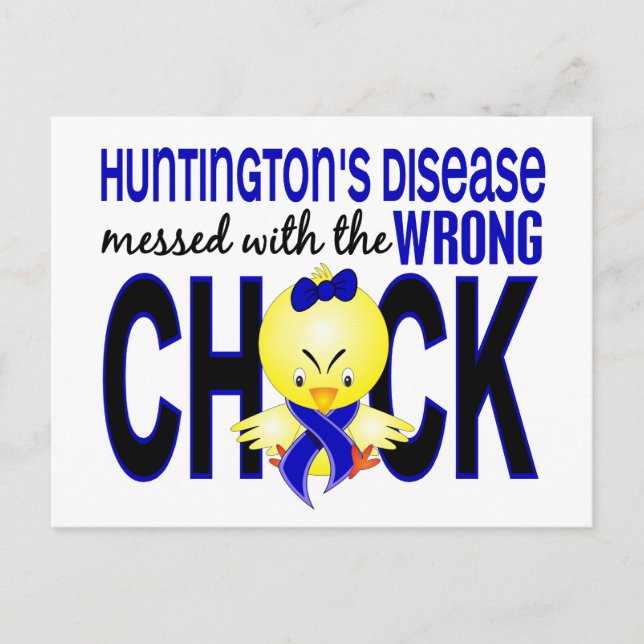 Huntington's Disease Messed With Wrong Chick Postcard (Front)