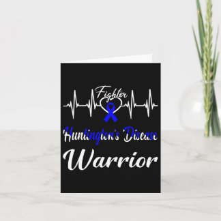 Huntington's Disease Warrior Heartbeat Fight Blue  Card
