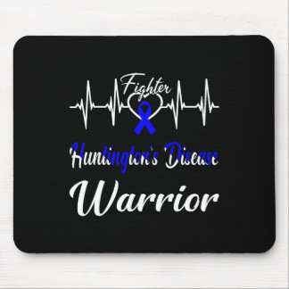 Huntington's Disease Warrior Heartbeat Fight Blue  Mouse Pad