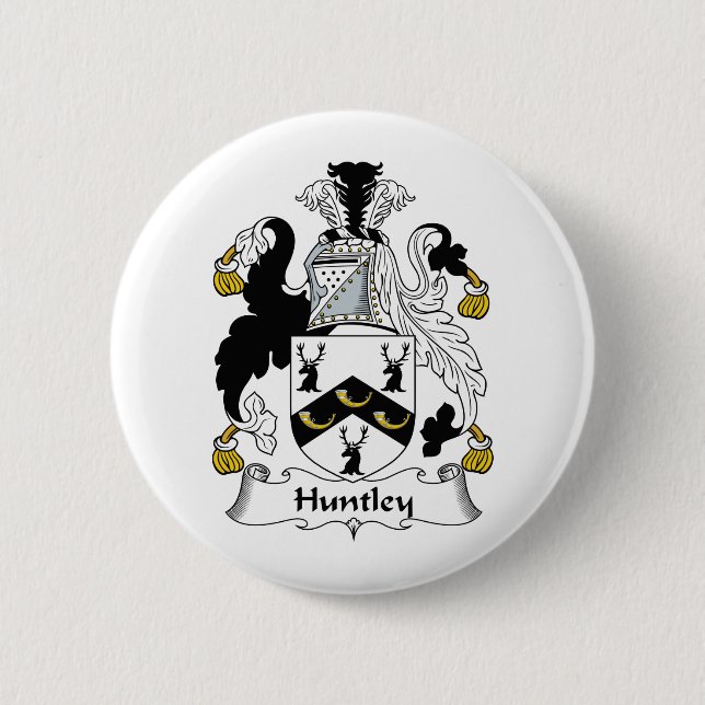 Huntley Family Crest 2 Inch Round Button (Front)