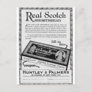 Huntly and Palmers auld lang syne shortbread Postcard