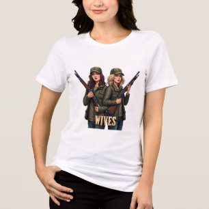 huntress Sisters:Strong Hunting Wives with Shotgun Tri-Blend Shirt