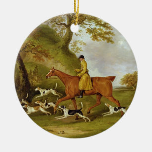 Huntsman and Hounds, 1809 (oil on canvas) Ceramic Ornament