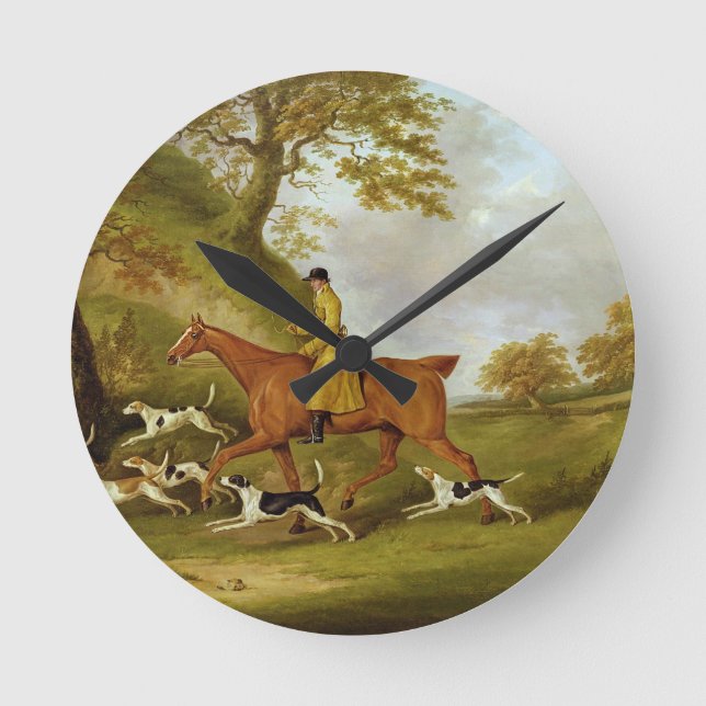 Huntsman and Hounds, 1809 (oil on canvas) Round Clock (Front)