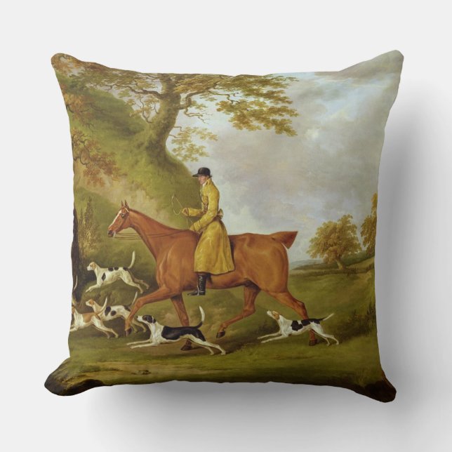 Huntsman and Hounds, 1809 (oil on canvas) Throw Pillow (Front)