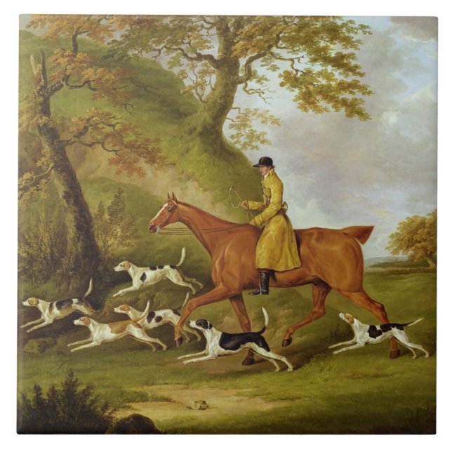 Huntsman and Hounds, 1809 (oil on canvas) Tile (Front)