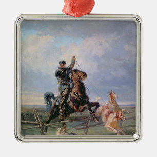 Huntsman with the Borzois, 1872 Metal Ornament