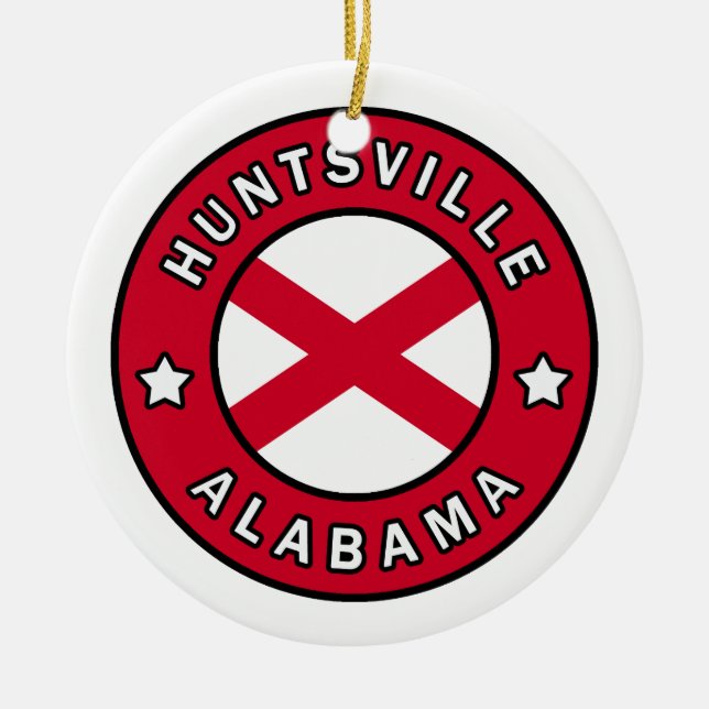 Huntsville Alabama Ceramic Ornament (Front)