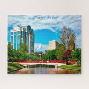 Huntsville Alabama Happy 4th of July Dad Jigsaw Puzzle