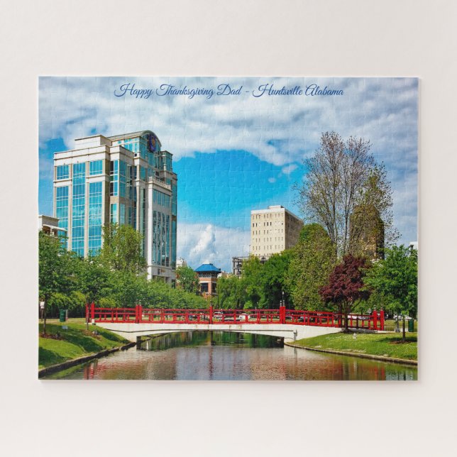 Huntsville Alabama Happy Thanksgiving Dad Jigsaw Puzzle (Horizontal)