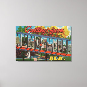 Huntsville, Alabama - Large Letter Scenes Canvas Print