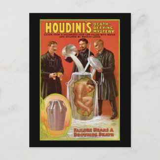 Huodini's Death Defying Mystery, 1908 Poster Postcard