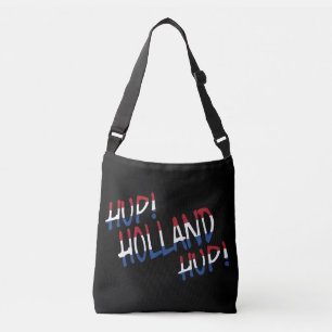 Hup Holland Hup overlaid on NLD Flag on bk cbbt Crossbody Bag