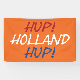 Hup Holland Hup overlaid on NLD Flag on or bnrcnt Banner