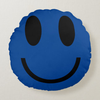 Huppy and Sad two moods emoji Round Pillow