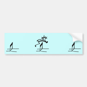 Hurdler Stickman Track and Field Bumper Bumper Sticker