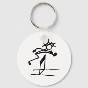 Hurdler Stickman Track and Field Keychain