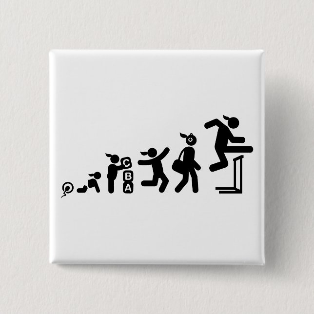 Hurdles 2 Inch Square Button (Front)
