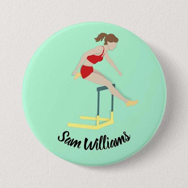 Hurdles 3 Inch Round Button (Front)