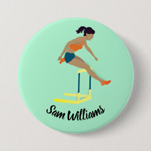 Hurdles 3 Inch Round Button