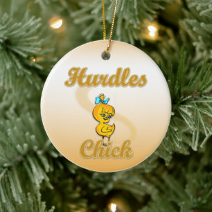 Hurdles Chick Ceramic Ornament
