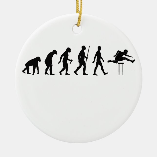 Hurdles Evolution ~ Track and Field Tees.png Ceramic Ornament (Front)