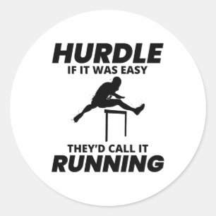 Hurdles Hurdling Hurdler Running Runner Athletes Classic Round Sticker