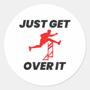 Hurdles Hurdling Hurdler Running Runner Athletes Classic Round Sticker