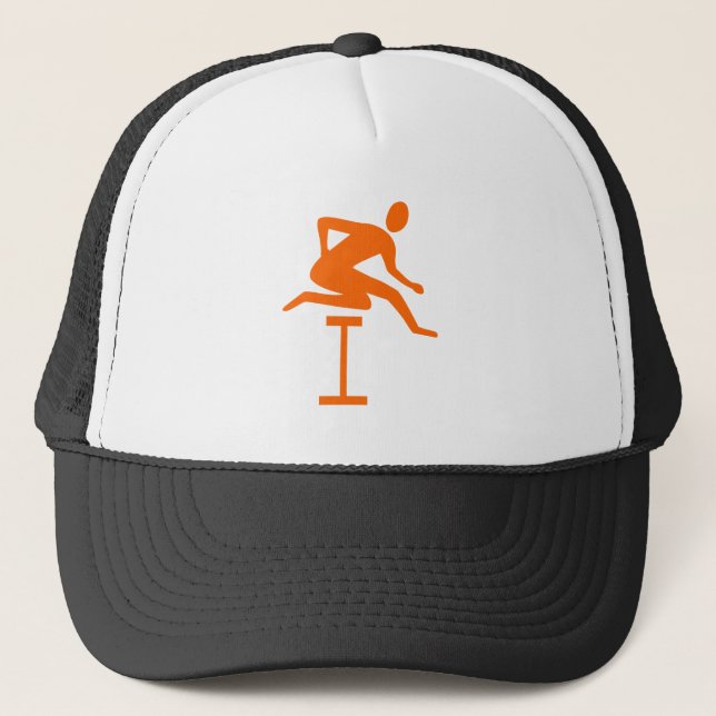 Hurdling - Orange Trucker Hat (Front)