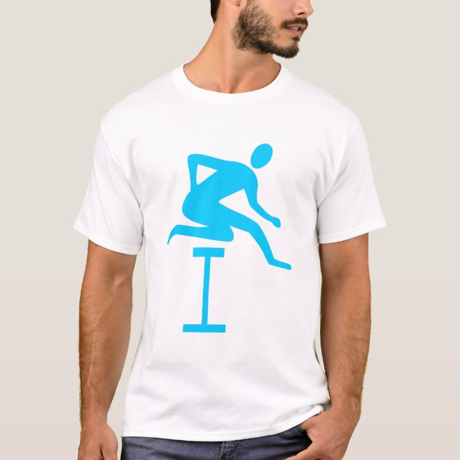 Hurdling - Sky Blue T-Shirt (Front)