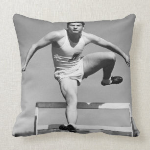 Hurdling Throw Pillow