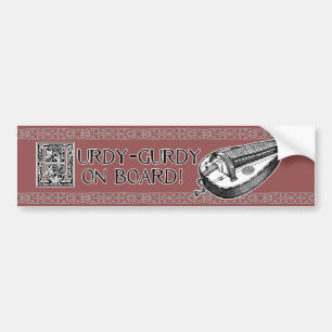 Hurdy-Gurdy bumper sticker with border