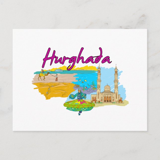 Hurghada - Egypt.png Postcard (Front)
