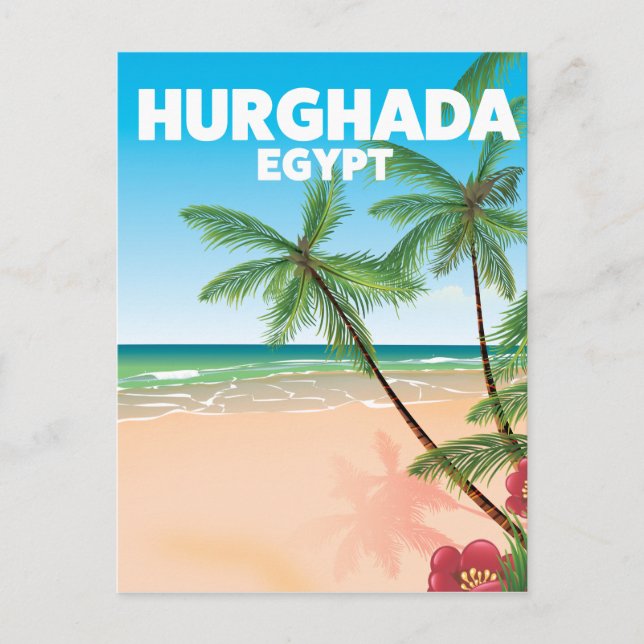 Hurghada Egypt travel poster Postcard (Front)
