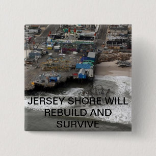 Huricane Sandy and Rebuilding the Jersey Shore 2 Inch Square Button