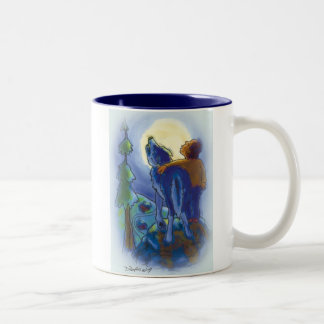 Hurlement avec la tasse de loups