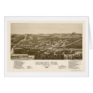 Hurley, carte panoramique de WI - 1886