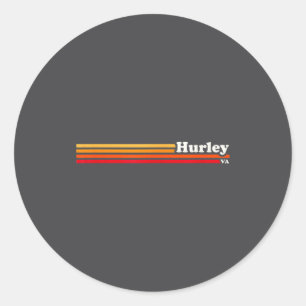 Hurley, Ky Vintage Sunset Retro  Classic Round Sticker