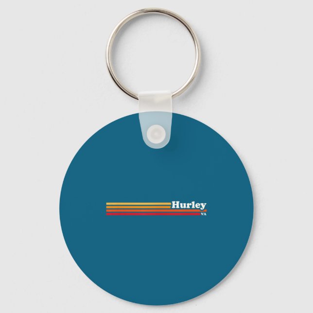 Hurley, Ky Vintage Sunset Retro  Keychain (Front)