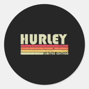 Hurley Surname Fun Retro Vintage 80s 90s Birthday  Classic Round Sticker