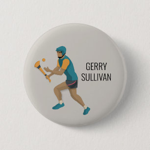 Hurling 2 Inch Round Button