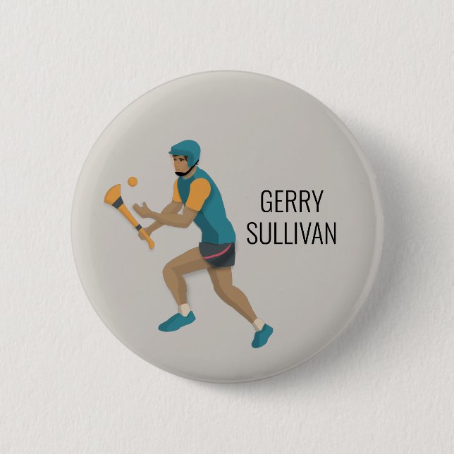 Hurling 2 Inch Round Button (Front)