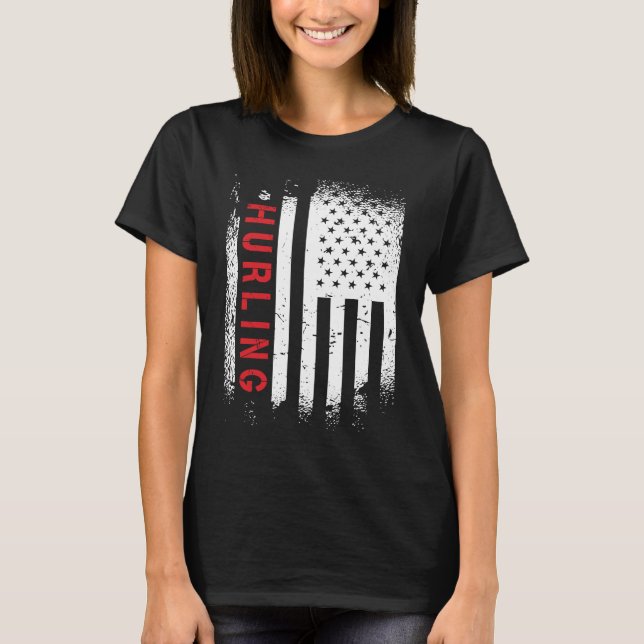 Hurling American Flag T-Shirt (Front)